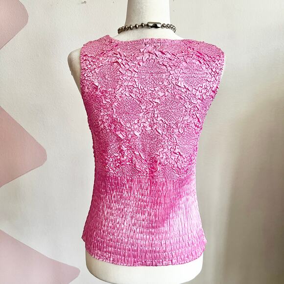 Vintage Pink Popcorn Tank Top, Y2K Coquette Fairycore Soft Girl 2000s Large - Picture 3 of 6